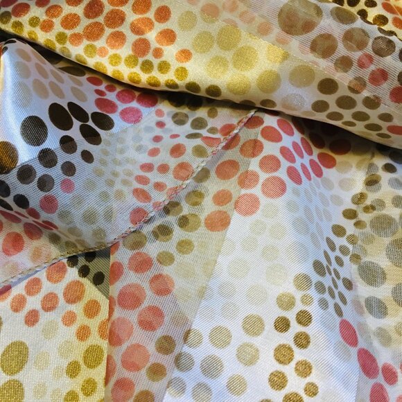 Korean Silk Feel Polka Dot Scarf Blue White OS - Picture 8 of 14